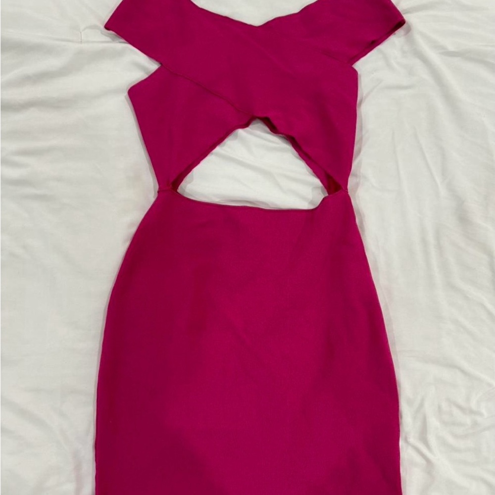Chic Pink Cutout Dress